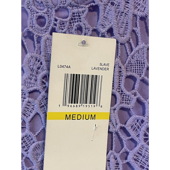 Nina Leonard Purple Floral Crochet Midi Dress Medium - Picture 8 of 11